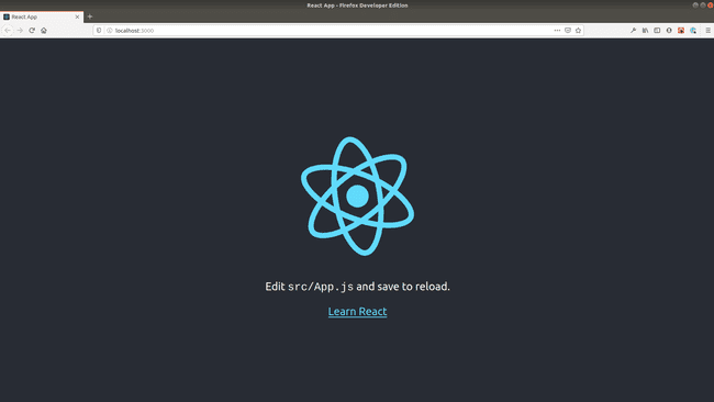 Default create-react-app starter page in browser